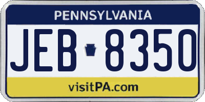 PA license plate JEB8350