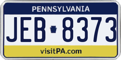 PA license plate JEB8373