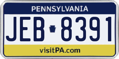 PA license plate JEB8391