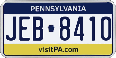 PA license plate JEB8410