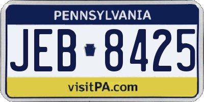 PA license plate JEB8425