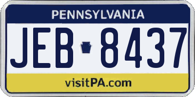 PA license plate JEB8437