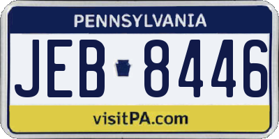 PA license plate JEB8446