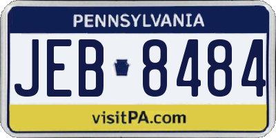 PA license plate JEB8484