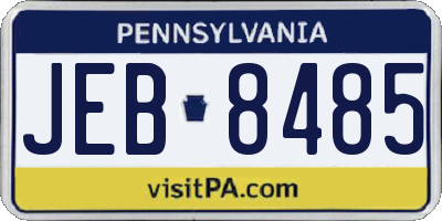 PA license plate JEB8485