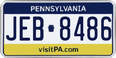 PA license plate JEB8486
