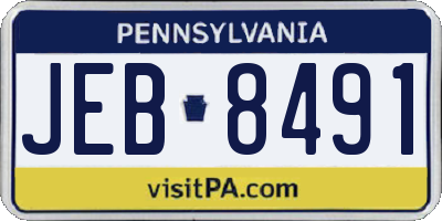 PA license plate JEB8491