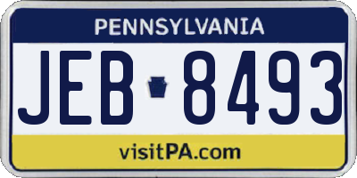 PA license plate JEB8493