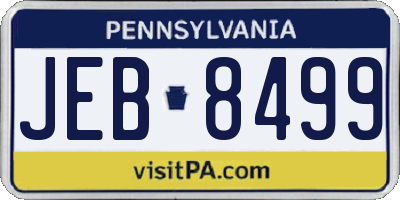 PA license plate JEB8499