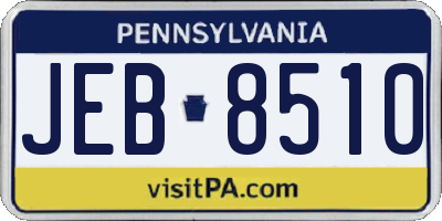 PA license plate JEB8510