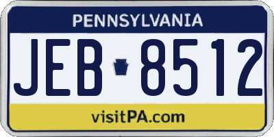 PA license plate JEB8512