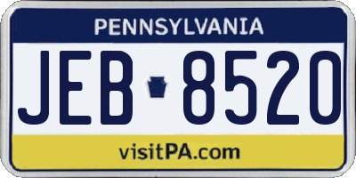 PA license plate JEB8520