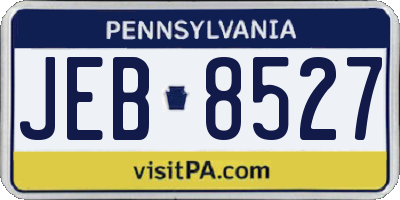 PA license plate JEB8527