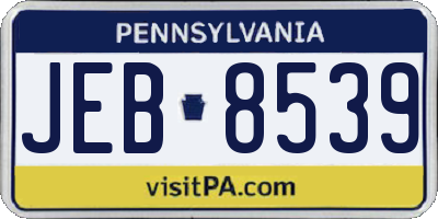 PA license plate JEB8539