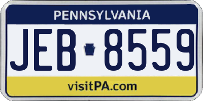 PA license plate JEB8559