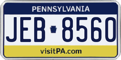 PA license plate JEB8560