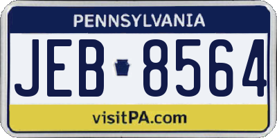 PA license plate JEB8564
