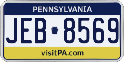 PA license plate JEB8569