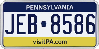 PA license plate JEB8586