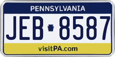 PA license plate JEB8587