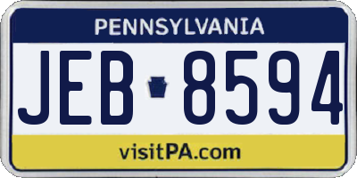 PA license plate JEB8594