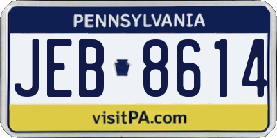 PA license plate JEB8614