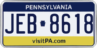 PA license plate JEB8618