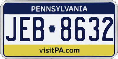 PA license plate JEB8632