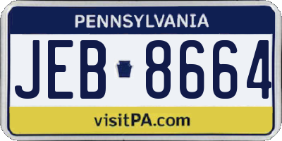 PA license plate JEB8664