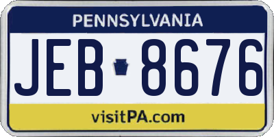 PA license plate JEB8676