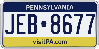 PA license plate JEB8677