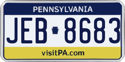 PA license plate JEB8683