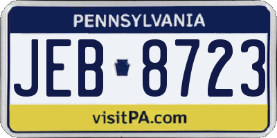 PA license plate JEB8723