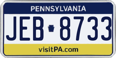 PA license plate JEB8733