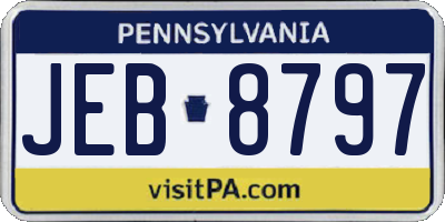 PA license plate JEB8797