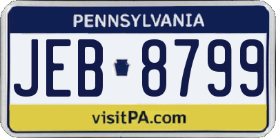 PA license plate JEB8799