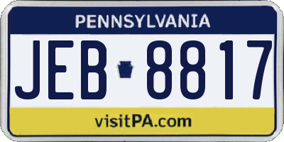 PA license plate JEB8817