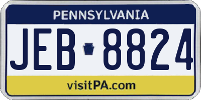 PA license plate JEB8824