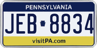 PA license plate JEB8834