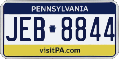 PA license plate JEB8844