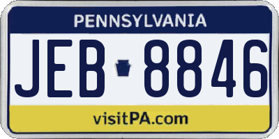 PA license plate JEB8846