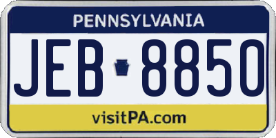 PA license plate JEB8850