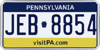 PA license plate JEB8854