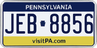 PA license plate JEB8856