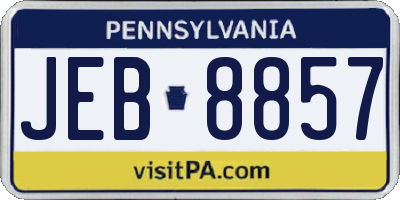 PA license plate JEB8857