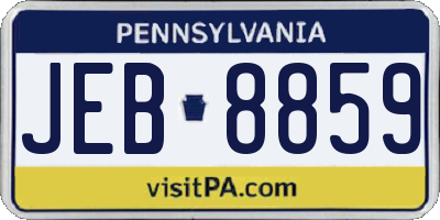 PA license plate JEB8859