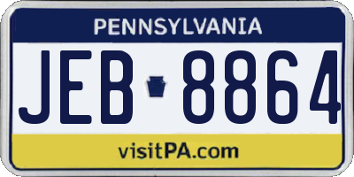 PA license plate JEB8864