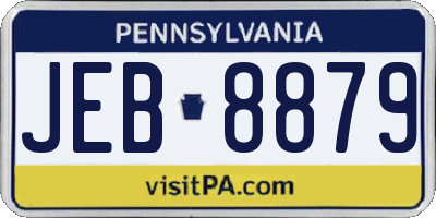 PA license plate JEB8879