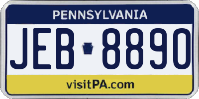 PA license plate JEB8890