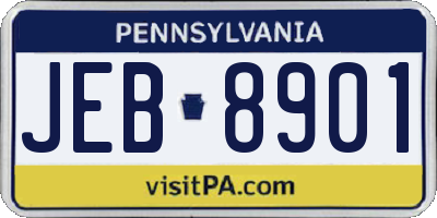 PA license plate JEB8901